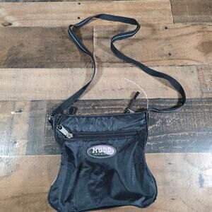 Mudd Sport Black Crossbody Bag Y2K with Lavender Accent